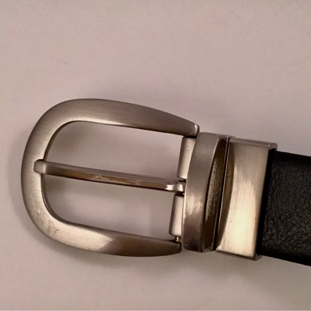 MENS SILVER BUCKLE BELT - Picture 3 of 5